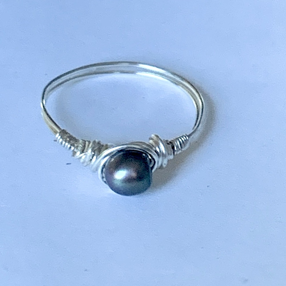 Freshwater Pearl wire-wrapped ring